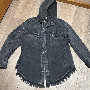 Corduroy Ladies Hooded Jacket